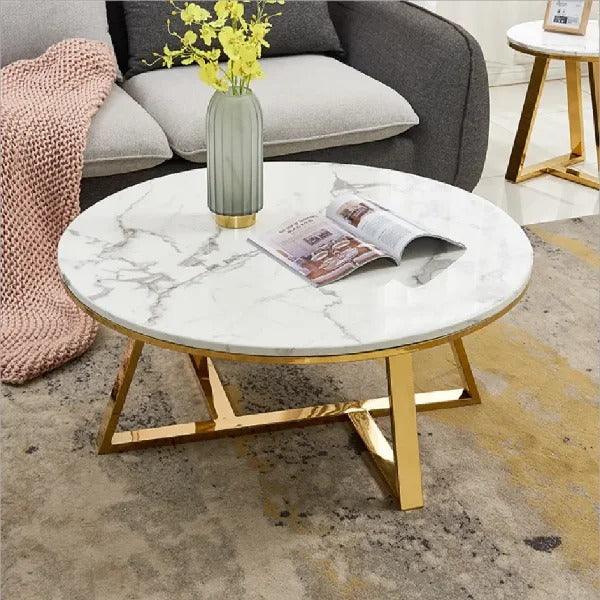 White marble circle coffee table sales