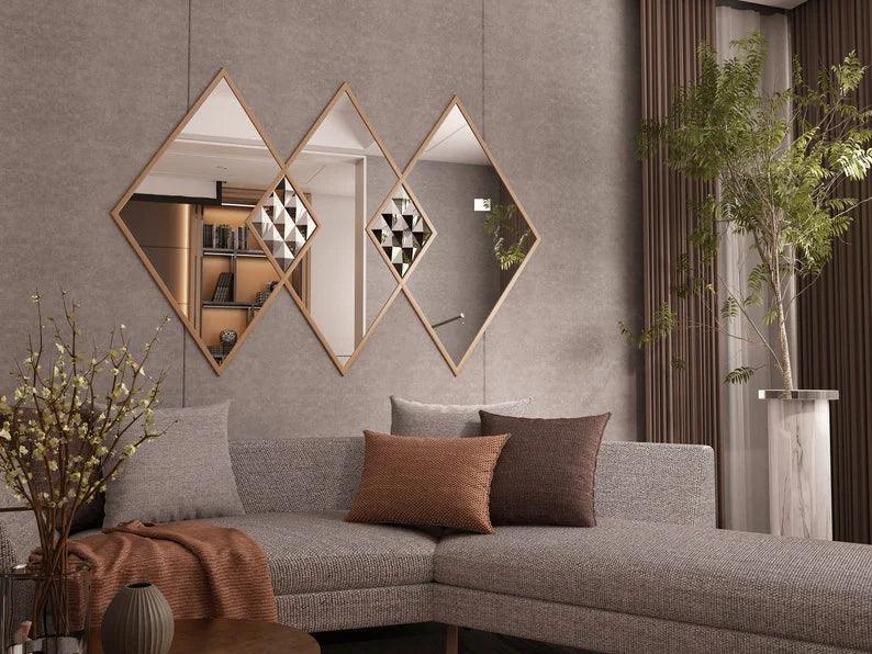 Geometricl Designer Wall Mounted Vanity Mirror - Decor Mantra 