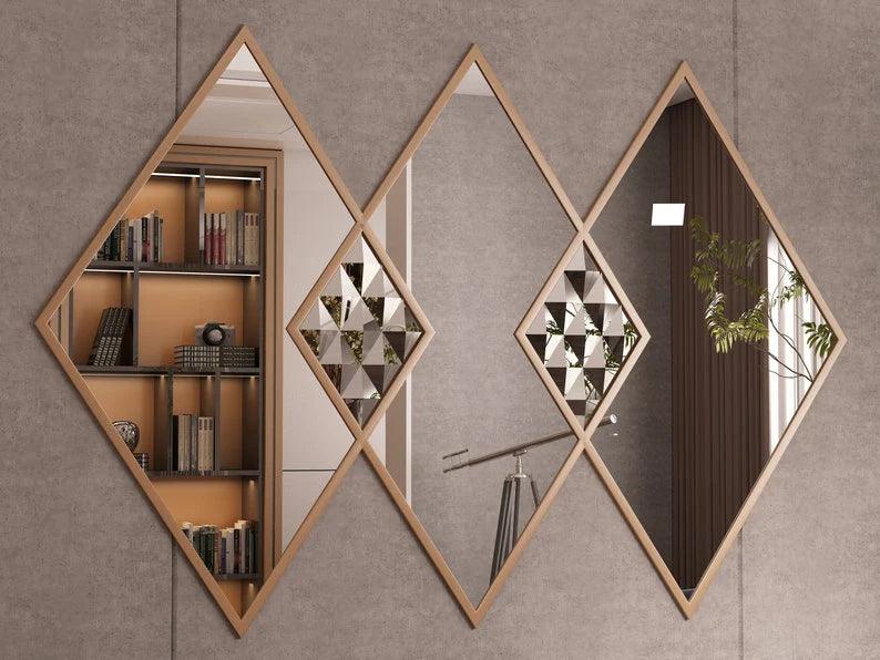 Geometricl Designer Wall Mounted Vanity Mirror - Decor Mantra 