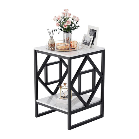 2-Tier Square Shape Modern Designer End Side Table - Decor Mantra 