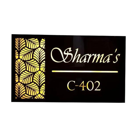 Rectangle Light Nmae Plate - Decor Mantra 