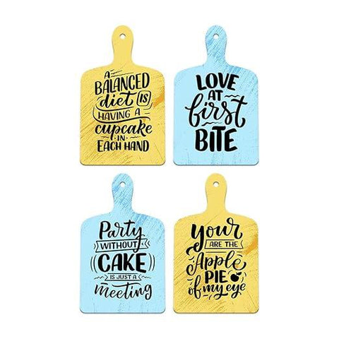 Cooking Quotes Designer Wooden Wall Hanging for Home Decor | Gifts | Wall Decoration Items for Kitchen | Decorative Items for Home | Artworks Wall Hangings(WH_5608N) Set of 4 - Decor Mantra 