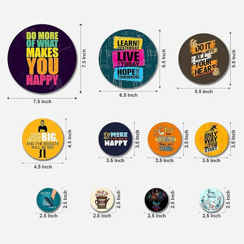 Designer Wooden Wall Hanger for Home Decoration | Office | Gift | Wall Decor Hanging Items | Wall Art | Living Room | Bedroom | Wood Decorative Items (WPS_111N), Pack of 11 Pieces - Decor Mantra 