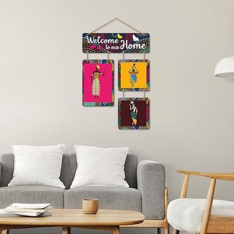 Welcome To Our Home Decorative Wall Art Mdf Wooden Hanging For Living Room | Bedroom | Home Decor | Office | Gift | Quotes Items House Decoration |(Wh_6505N) - Decor Mantra 