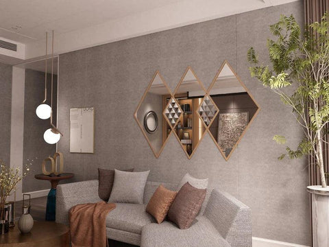 Geometricl Designer Wall Mounted Vanity Mirror - Decor Mantra 