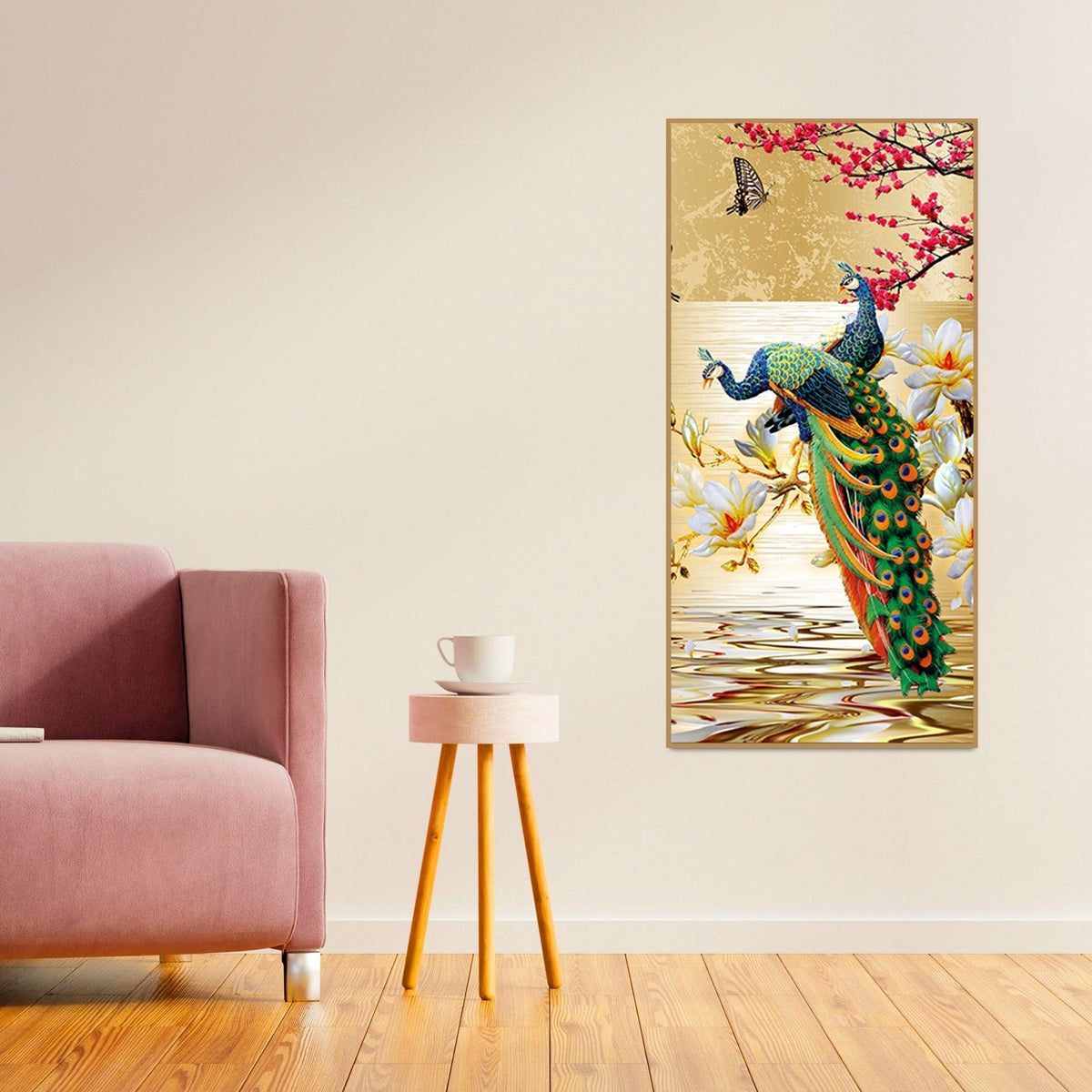 Pair of Peacock Canvas Wall Painting - Decor Mantra 