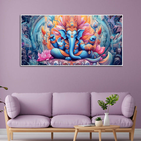 Lord Ganesh Decoative Artistic Canvas Wall Painiting - Decor Mantra 