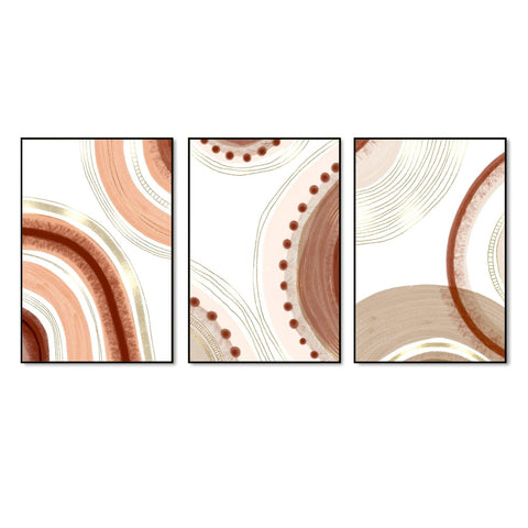 Modern Abstract Pattern Floating Canvas Wall Painting Set of Three - Decor Mantra 
