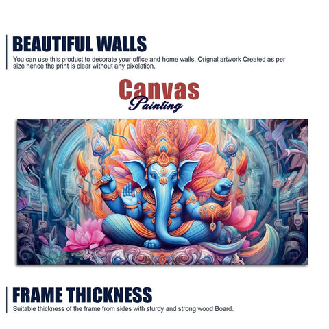 Lord Ganesh Decoative Artistic Canvas Wall Painiting - Decor Mantra 