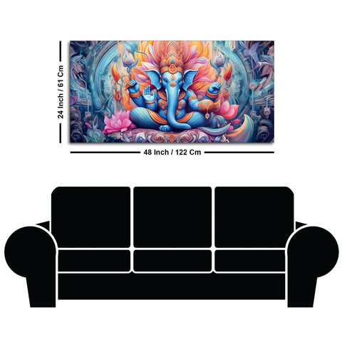 Lord Ganesh Decoative Artistic Canvas Wall Painiting - Decor Mantra 