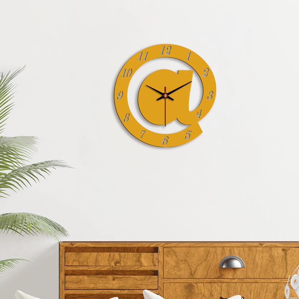 Arroba Logo Designer Wooden Wall Clock - Decor Mantra 