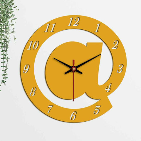 Arroba Logo Designer Wooden Wall Clock - Decor Mantra 