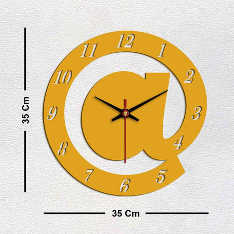 Arroba Logo Designer Wooden Wall Clock - Decor Mantra 