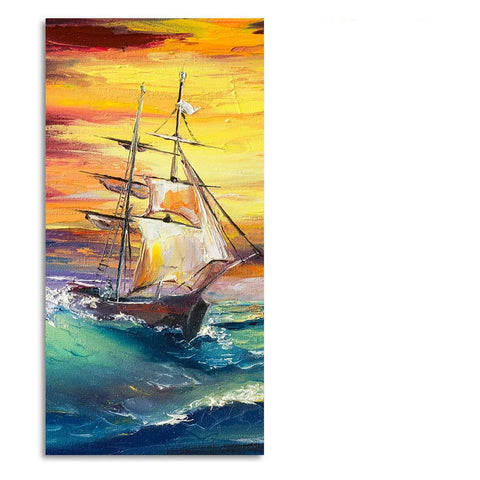 Big Panoramic Sailing Ship Canvas Wall Painting