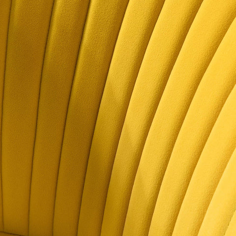 Classic Style Curved Back Yellow Velvet Accent Chair