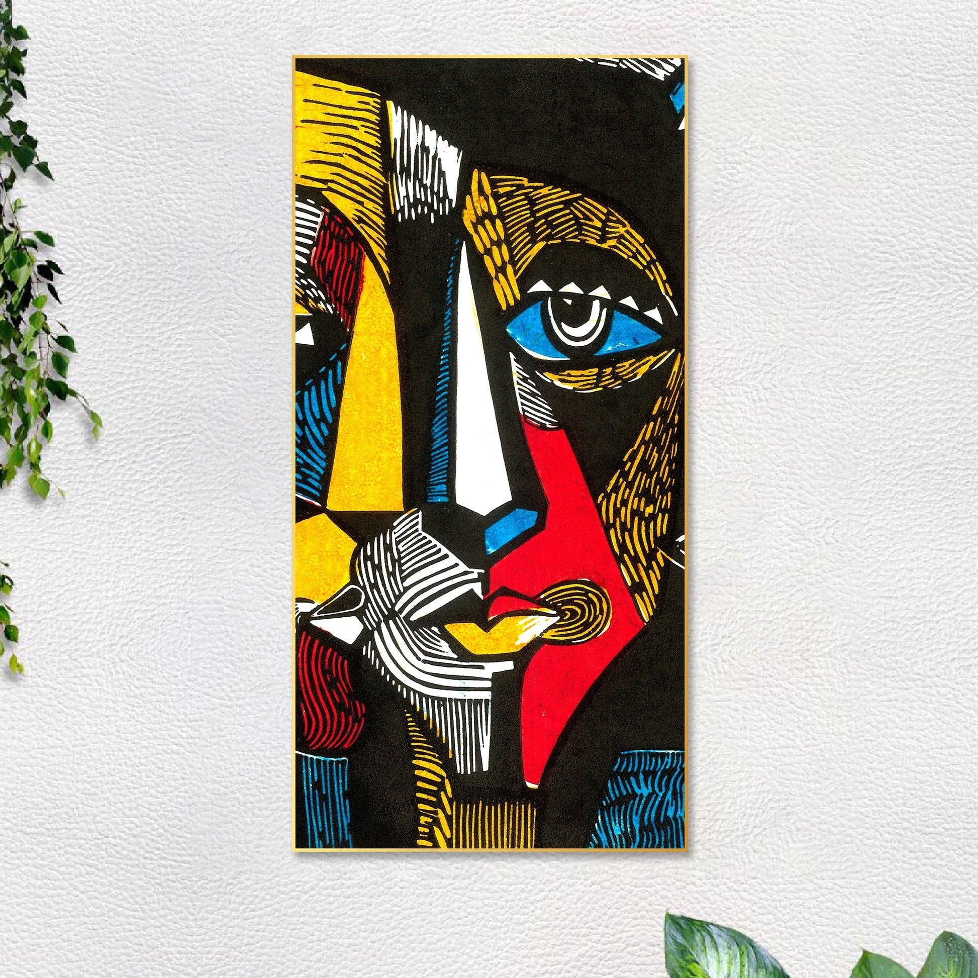 Abstract Faces Floating Canvas Wall Painting - Decor Mantra 
