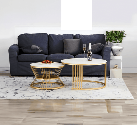 Golden Coffee Table Duo, a Classic Style Complement - Decor Mantra 