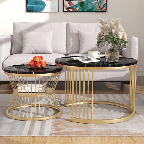 Minimalist Sleek Nesting Coffee Table Set of 2 - Decor Mantra 