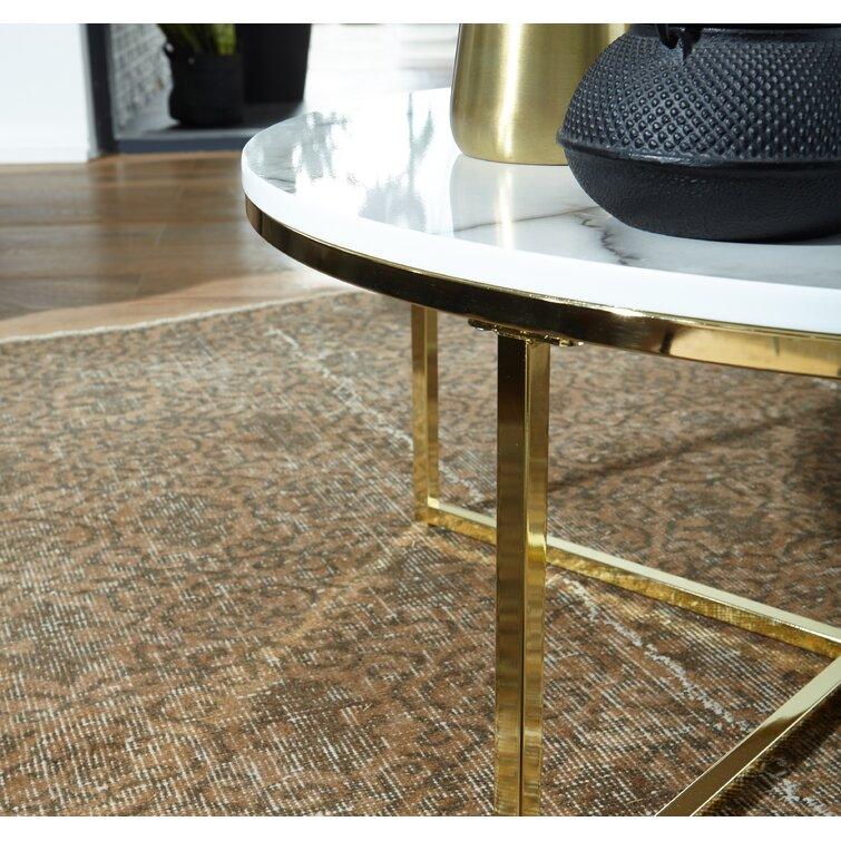 Round White Marble Coffee Tables with Sturdy Iron Stands - Decor Mantra 
