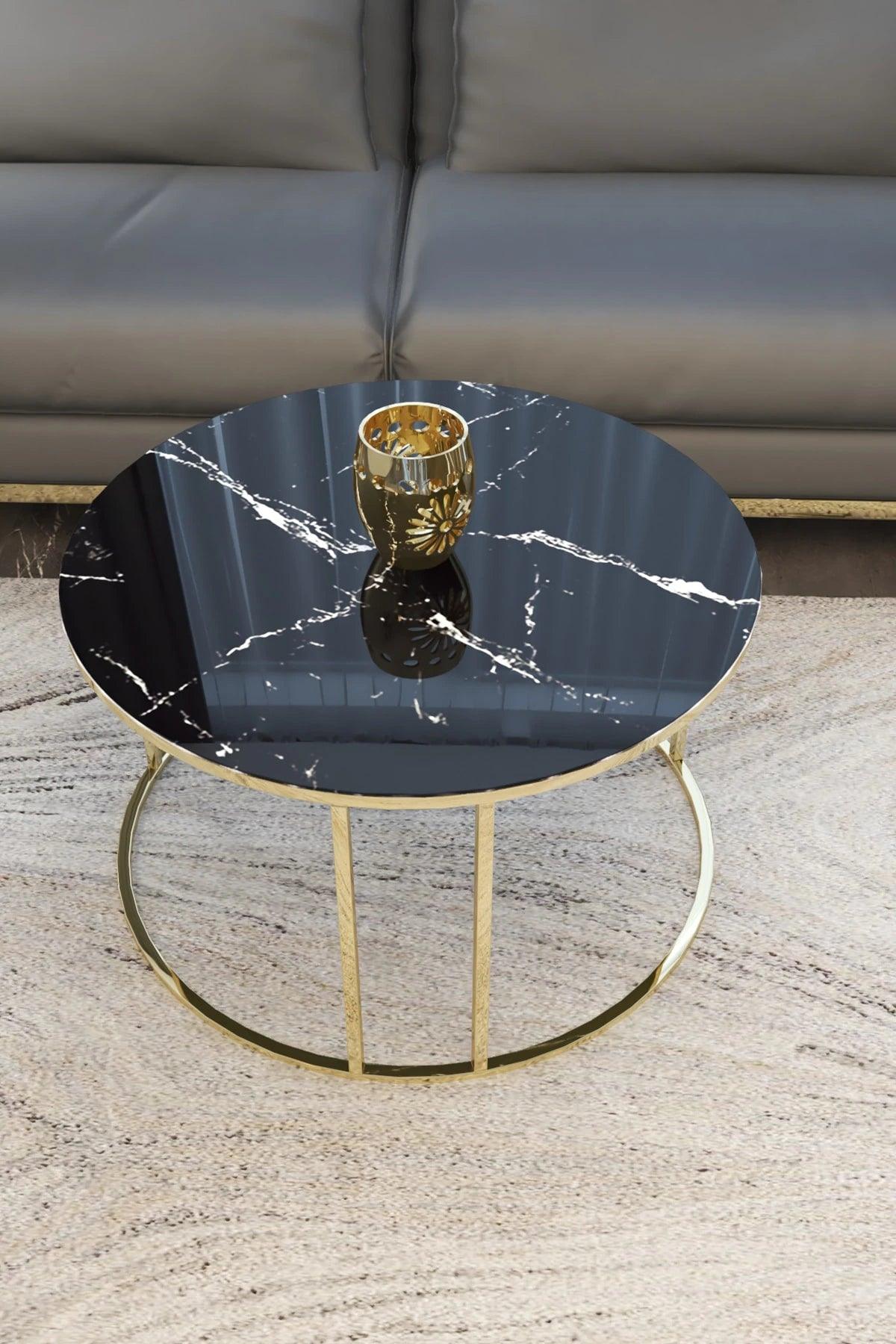 Modern Black and Gold Coffee Table Variant - Decor Mantra 