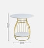 Gold-Accented Miko Coffee Table in White