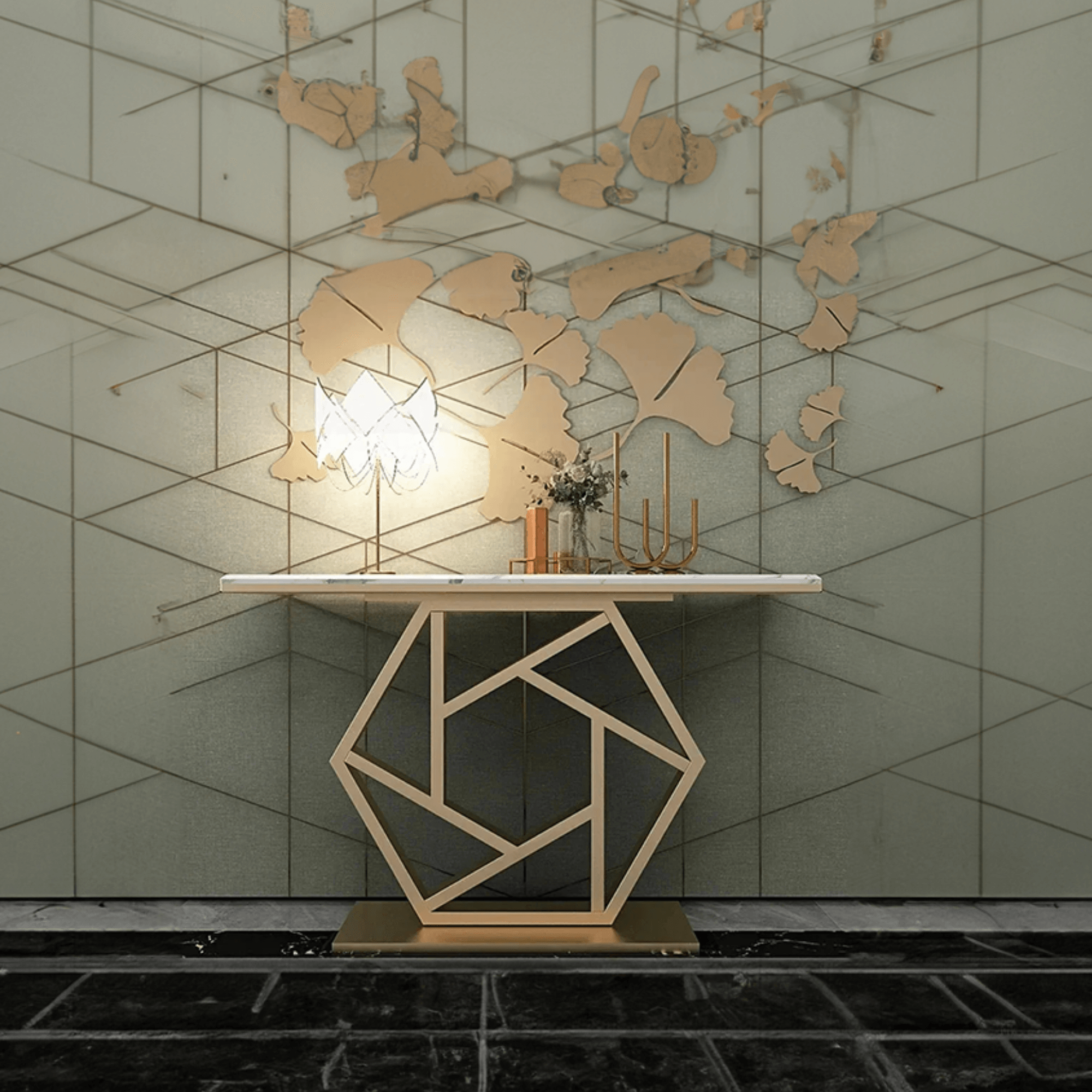 Sleek Gold Narrow Metal Console Table - Decor Mantra 