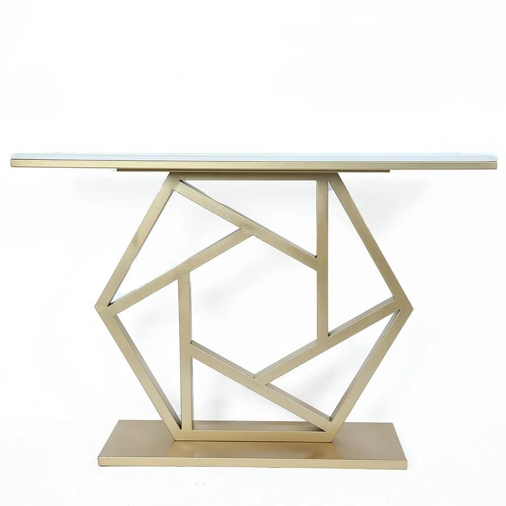 Sleek Gold Narrow Metal Console Table - Decor Mantra 