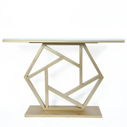 Sleek Gold Narrow Metal Console Table - Decor Mantra 