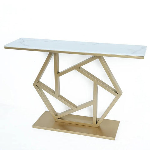 Sleek Gold Narrow Metal Console Table - Decor Mantra 