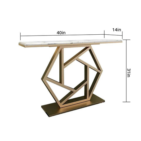 Sleek Gold Narrow Metal Console Table - Decor Mantra 