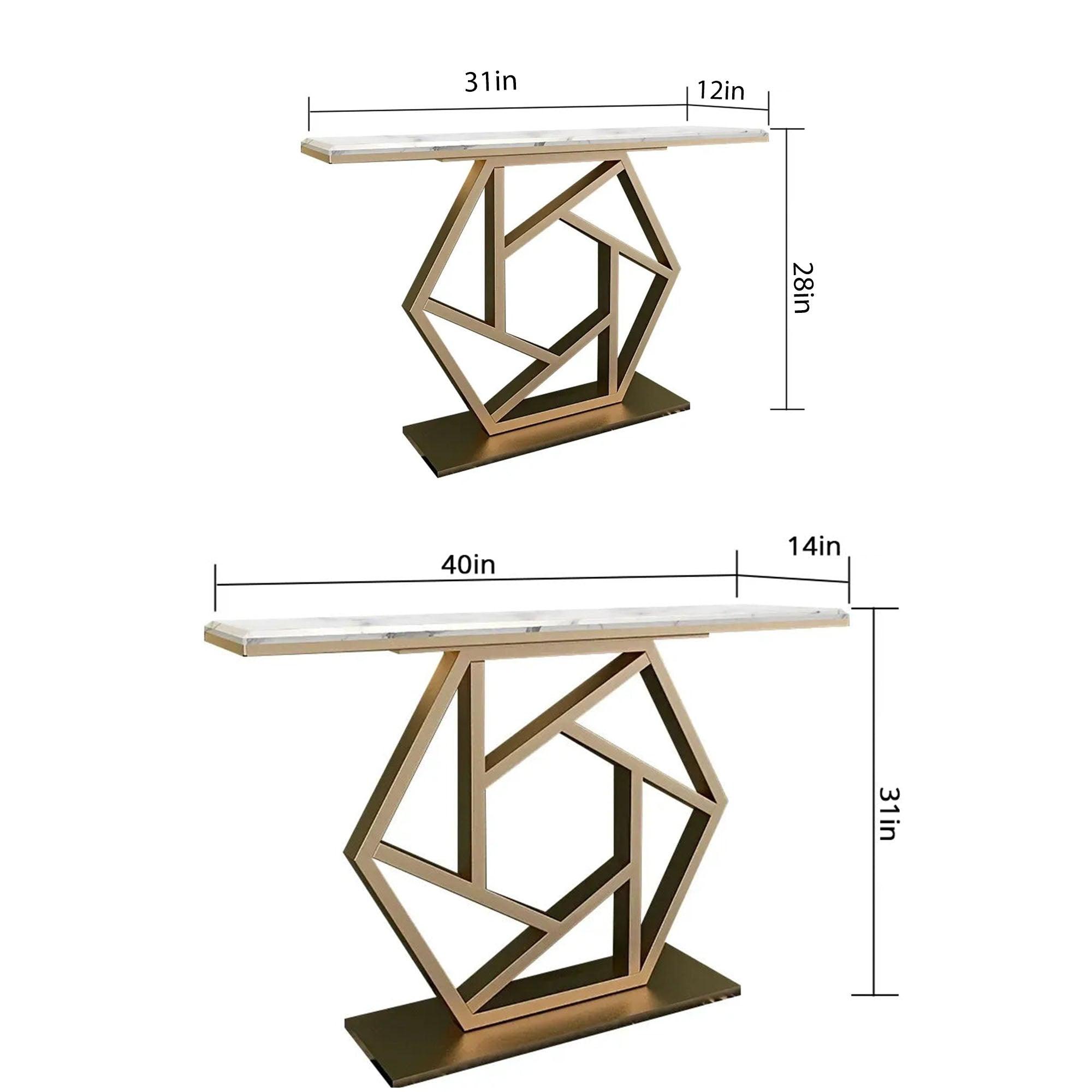Sleek Gold Narrow Metal Console Table - Decor Mantra 