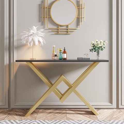 Console Table with Durable Stainless Steel and PVD Coated Marble - Decor Mantra 