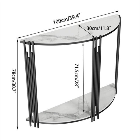 Elegant Marble-Topped Console Table with Storage Shelves for Modern Spaces - Decor Mantra 
