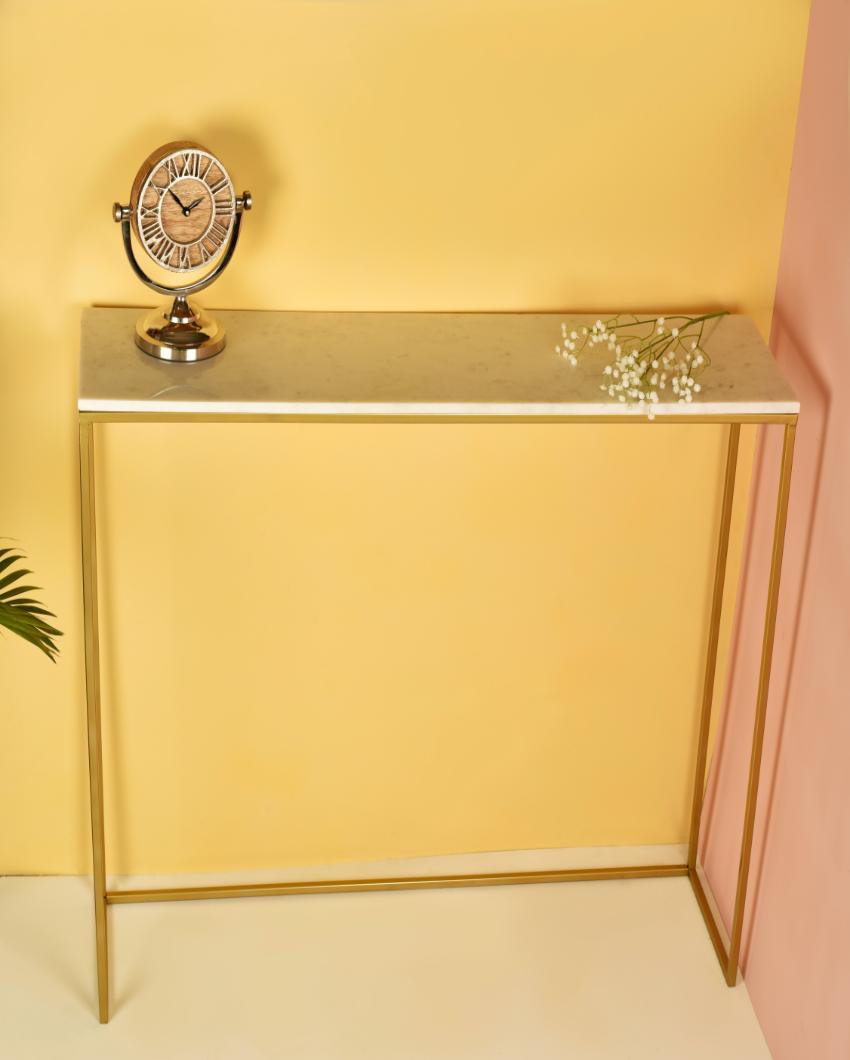 Set of 2 Marble-Topped Nested Console Tables