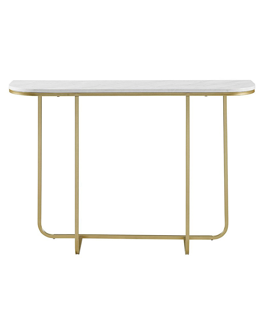 Gold-Finished Rectangular Console Table