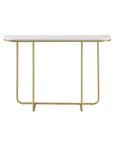 Gold-Finished Rectangular Console Table