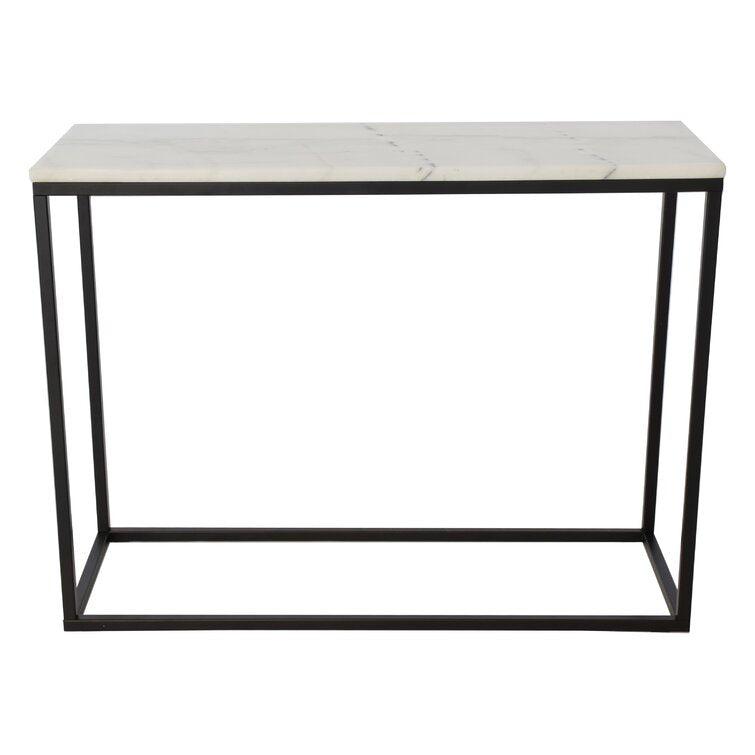 Sleek Metal and Marble Console Table - Decor Mantra 