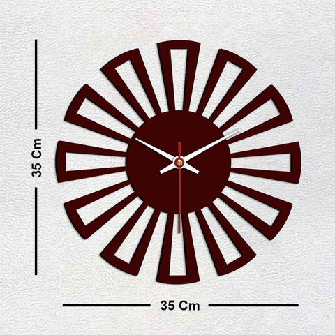 Cart Wheel Shape Designer Wooden Wall Clock - Decor Mantra 