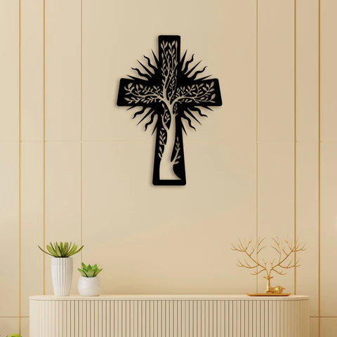 Christian Cross Symbol Metal Wall Art