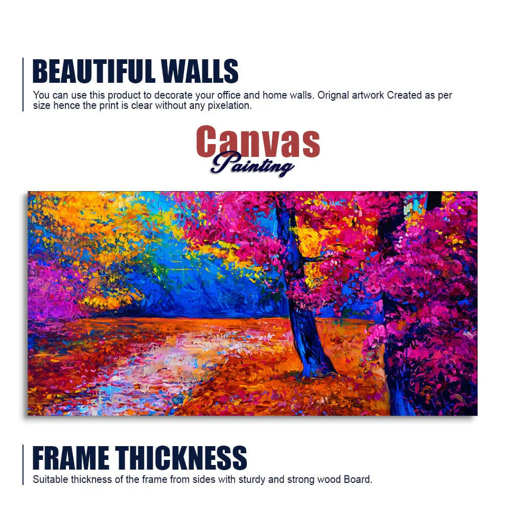 Colorful Autumn Trees Canvas Wall Painting