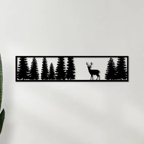 Deer in Forest Metal Wall Art - Decor Mantra 