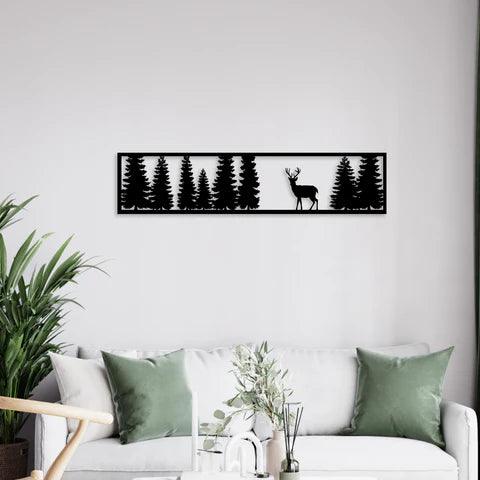 Deer in Forest Metal Wall Art - Decor Mantra 