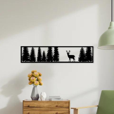 Deer in Forest Metal Wall Art - Decor Mantra 