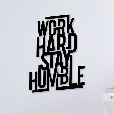 Elegant Work Hard Metal Wall Art - Decor Mantra 