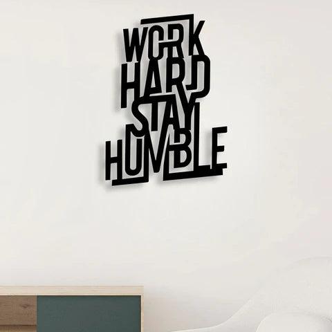 Elegant Work Hard Metal Wall Art - Decor Mantra 