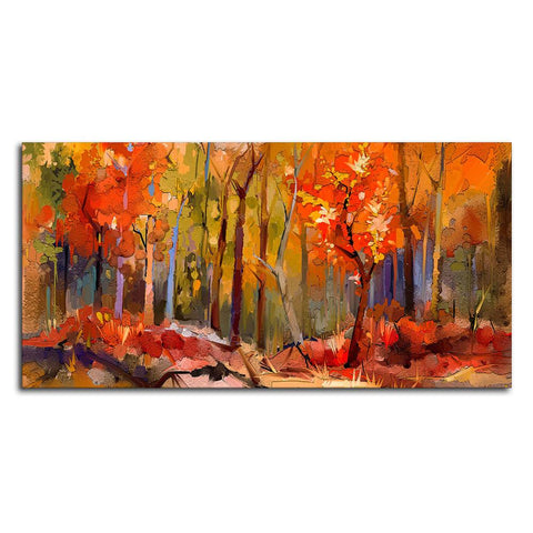 Nature Wall Painting of Colorful Autumn Forest - Decor Mantra 