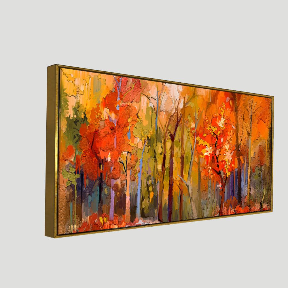 Nature Wall Painting of Colorful Autumn Forest - Decor Mantra 