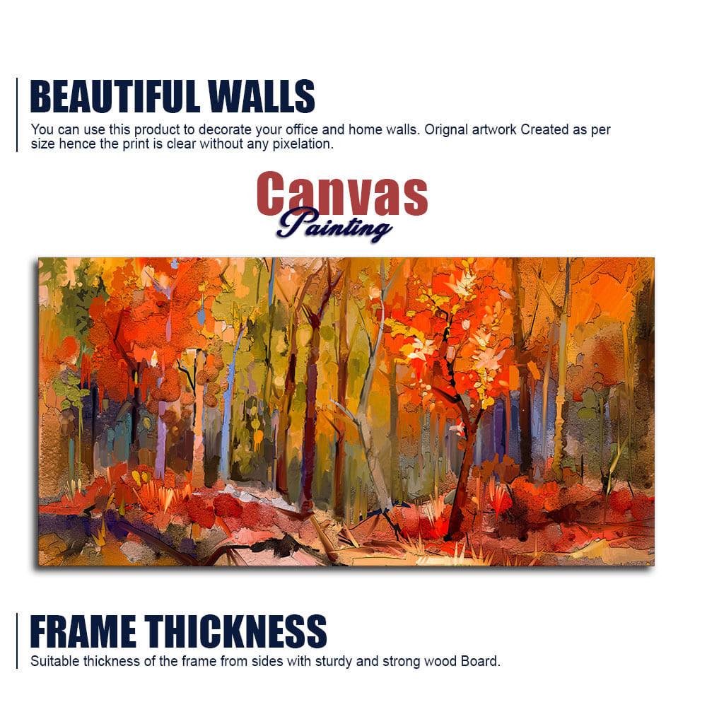 Nature Wall Painting of Colorful Autumn Forest - Decor Mantra 