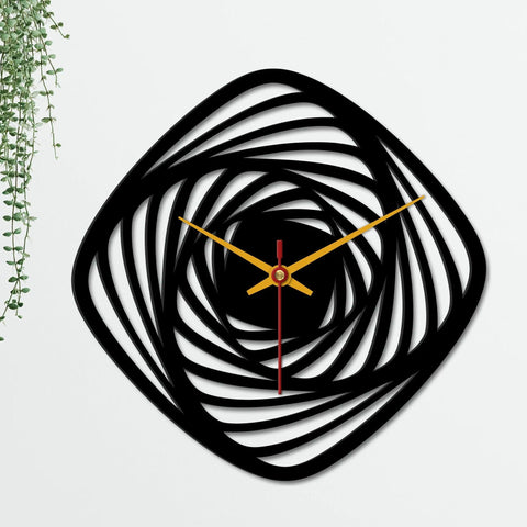 Geometric Shape Wooden Wall Clock - Decor Mantra 