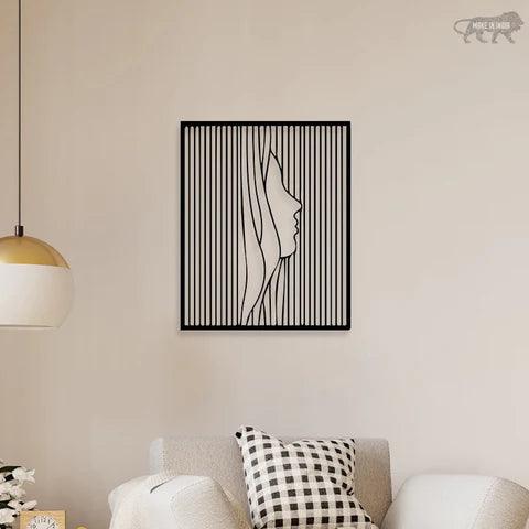 Girl Face Metal Wall Art - Decor Mantra 